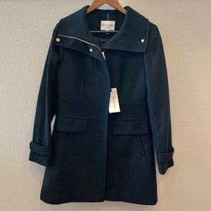 Cole Haan Wool Funnel Collar Coat